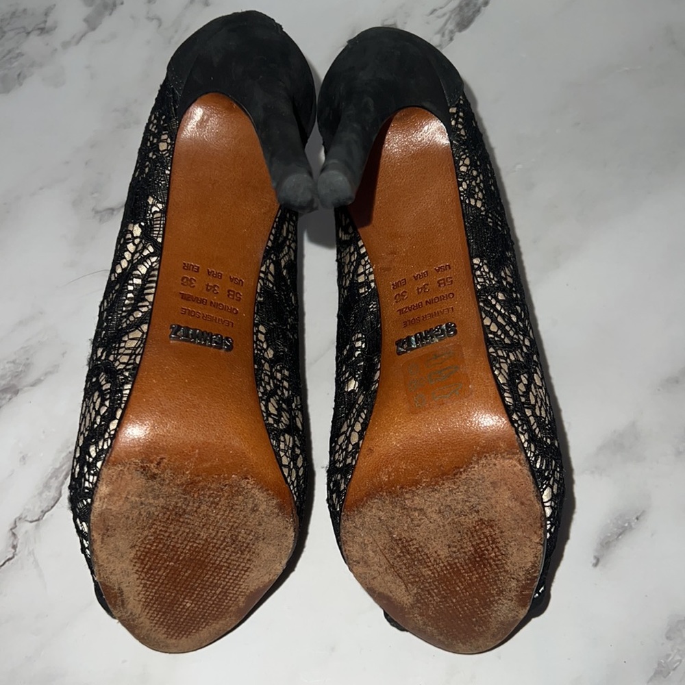 Schutz Open-Toe Booties - Picture 5 of 7